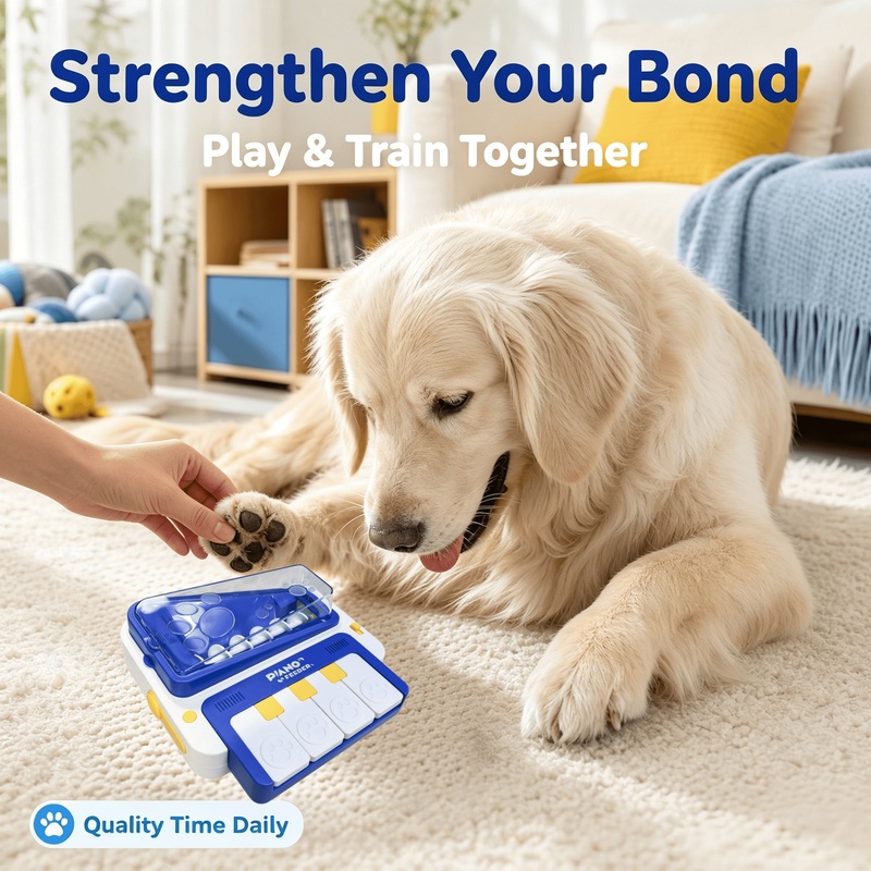 Dog Puzzle Feeder Toy - Dog Interactive Piano Treat Dispenser Toy,