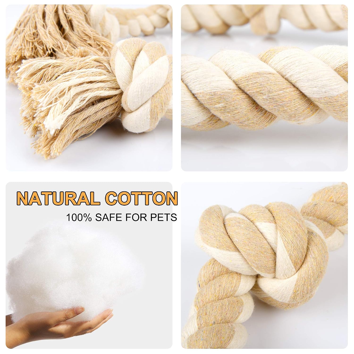 Dog Rope Toy Aggressive Chewers - Durable Rope Chew Toys for Aggressive