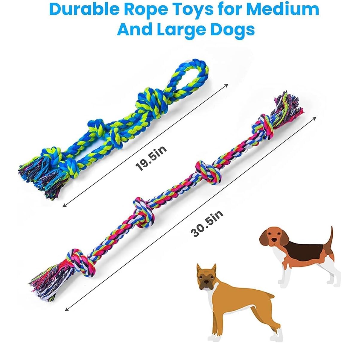 Tough Rope Dog Toys for Large  - Dog Rope Toy Aggressive Chewers recension och pris