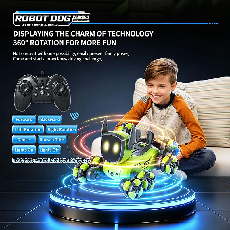 JJRC Q200 2026 RC Robot Stunt  - Interactive Squeaky Plush Dog Toy recension och pris